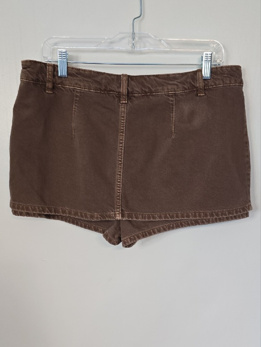 Free People Chestnut Brown Denim Mini Skort - Picture 4 of 8